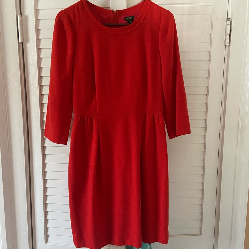 J Crew dress red orange